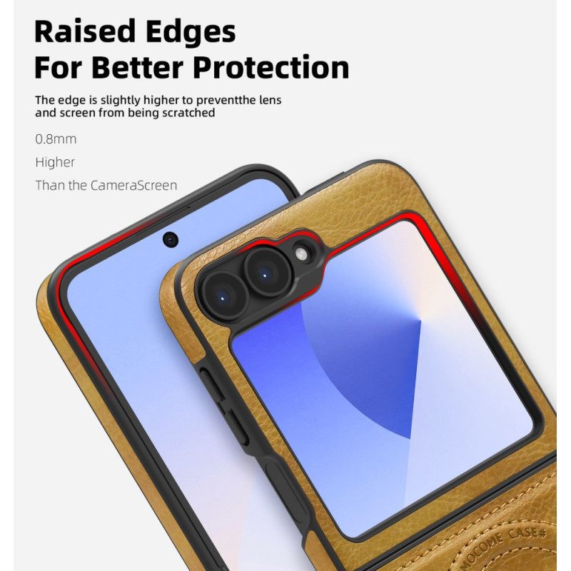 Κάλυμμα Samsung Galaxy Z Flip 7 Fe Βάση Δερμάτινης Βάσης Magsafe Συμβατή Με Εφέ