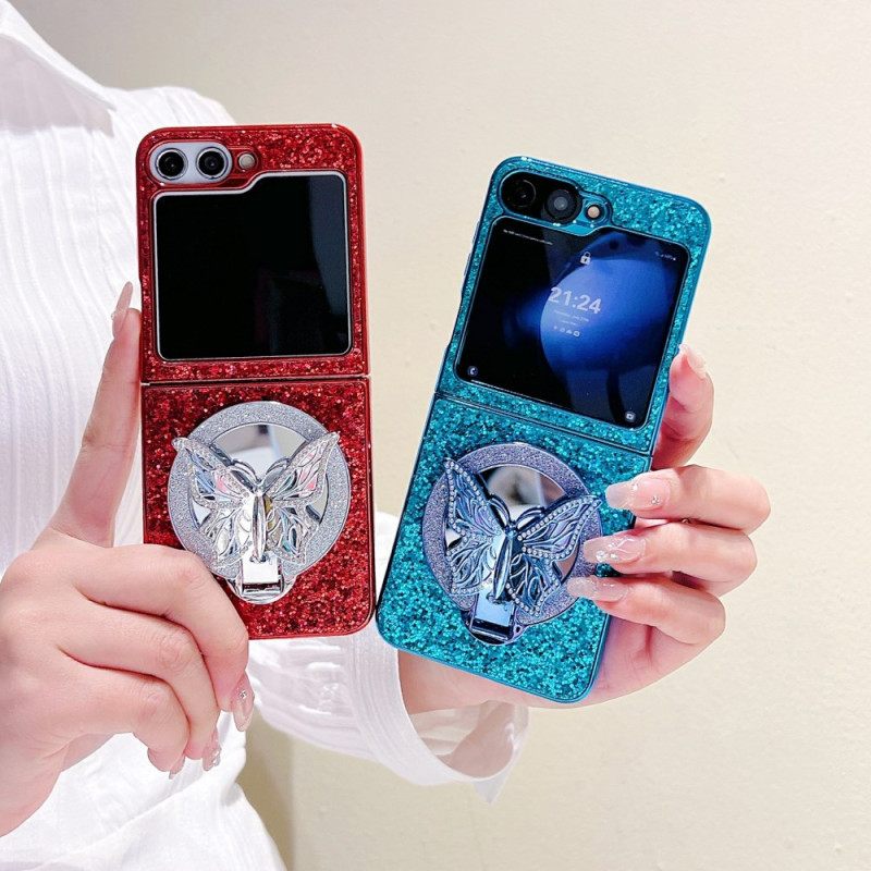 Κάλυμμα Samsung Galaxy Z Flip 7 Fe Βάση Πεταλούδας Με Στρας