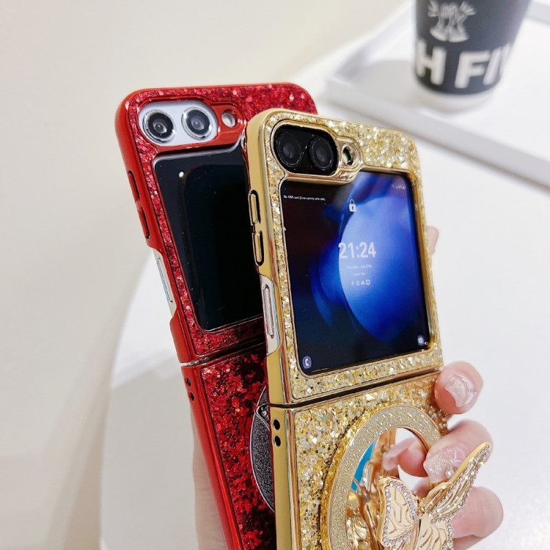 Κάλυμμα Samsung Galaxy Z Flip 7 Fe Βάση Πεταλούδας Με Στρας