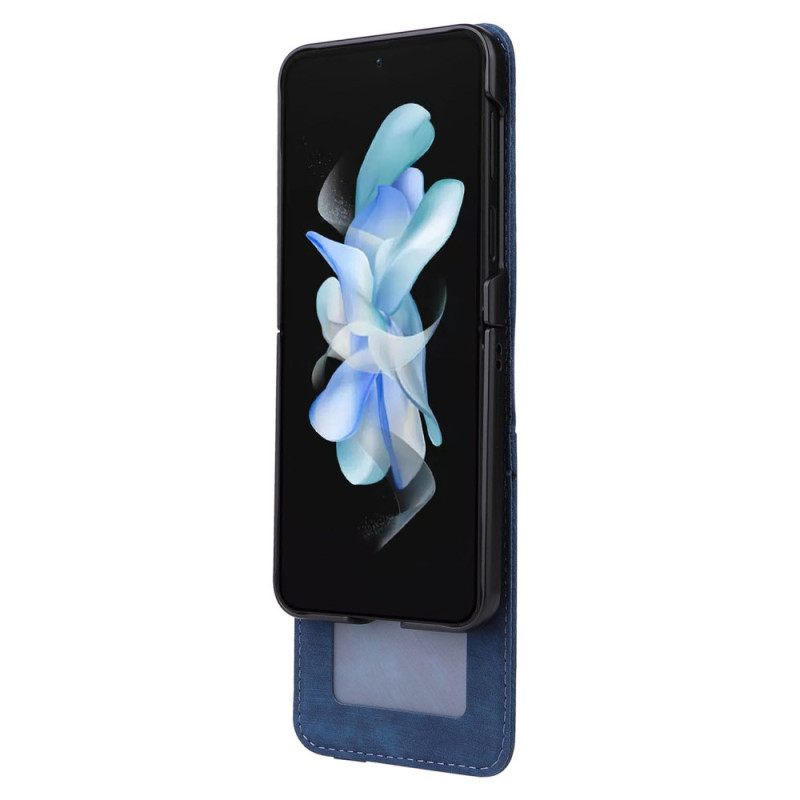 Κάλυμμα Samsung Galaxy Z Flip 7 Fe Δερμάτινη Θήκη Καρτών Με Εφέ