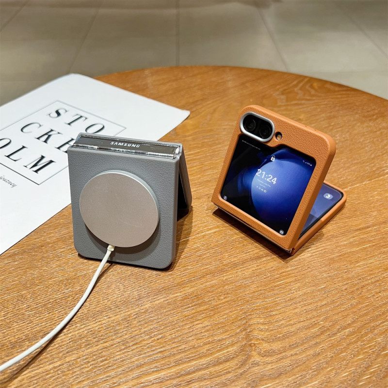 Κάλυμμα Samsung Galaxy Z Flip 7 Fe Δερμάτινη Υφή