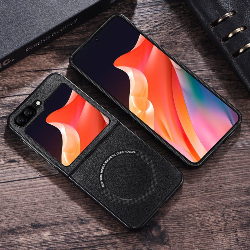 Κάλυμμα Samsung Galaxy Z Flip 7 Fe Δερμάτινο Εφέ Συμβατό Με Magsafe