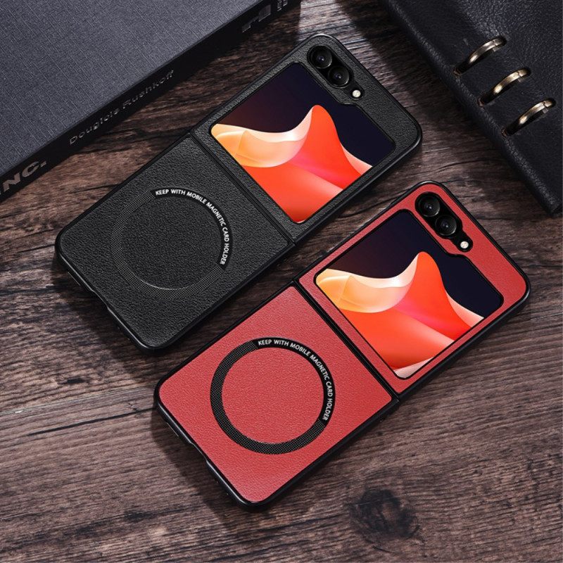 Κάλυμμα Samsung Galaxy Z Flip 7 Fe Δερμάτινο Εφέ Συμβατό Με Magsafe