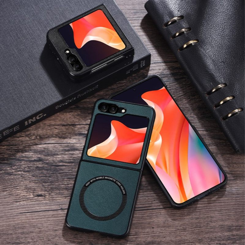 Κάλυμμα Samsung Galaxy Z Flip 7 Fe Δερμάτινο Εφέ Συμβατό Με Magsafe