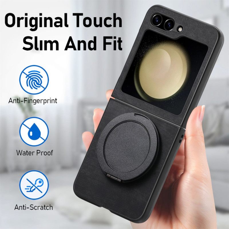 Κάλυμμα Samsung Galaxy Z Flip 7 Fe Εφέ Σουέτ Με Περιστροφή Βάση