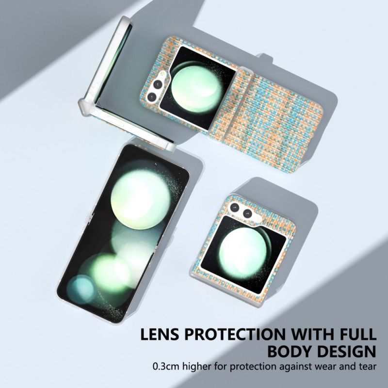 Κάλυμμα Samsung Galaxy Z Flip 7 Fe Εφέ Υφάσματος Σιλικόνης