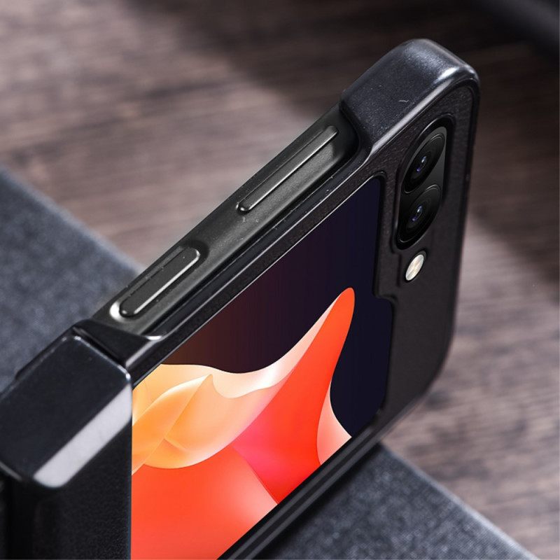 Κάλυμμα Samsung Galaxy Z Flip 7 Fe Εξαιρετικά Λεπτό Δέρμα Από Τεχνητό Δέρμα