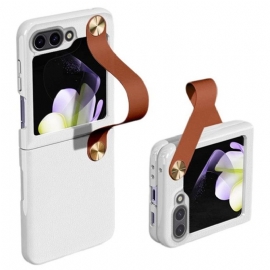 Κάλυμμα Samsung Galaxy Z Flip 7 Fe Εξαιρετικά Λεπτό Δερμάτινο Λουράκι Gkk