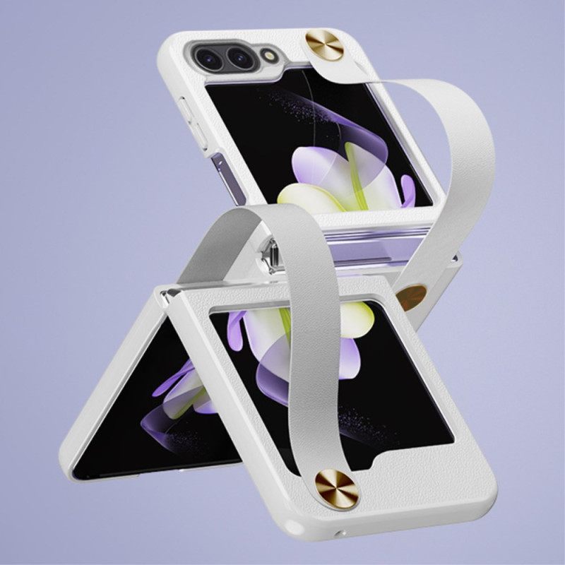 Κάλυμμα Samsung Galaxy Z Flip 7 Fe Εξαιρετικά Λεπτό Δερμάτινο Λουράκι Gkk