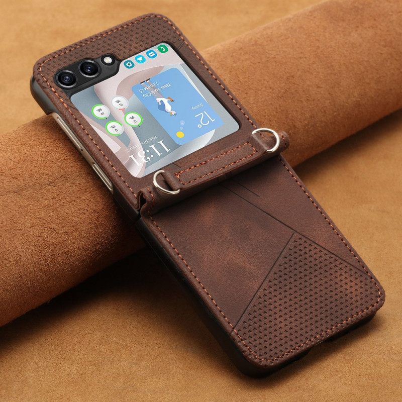 Κάλυμμα Samsung Galaxy Z Flip 7 Fe Γεωμετρικό Με Ιμάντα Ώμου