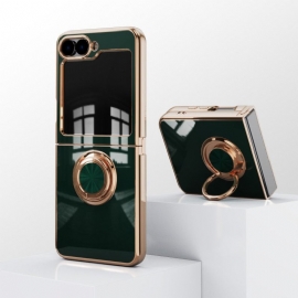 Κάλυμμα Samsung Galaxy Z Flip 7 Fe Γυαλιστερό Φινίρισμα Με Βάση Δαχτυλιδιού Σιλικόνης