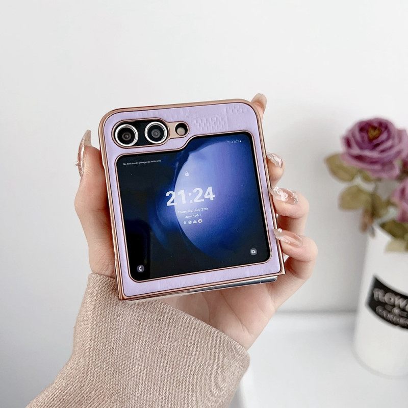 Κάλυμμα Samsung Galaxy Z Flip 7 Fe Καπιτονέ Άκρες Με Μεταλλικό Εφέ