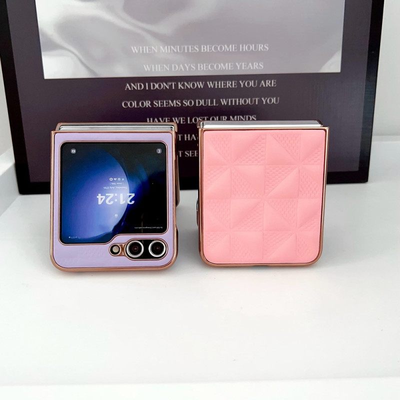 Κάλυμμα Samsung Galaxy Z Flip 7 Fe Καπιτονέ Άκρες Με Μεταλλικό Εφέ