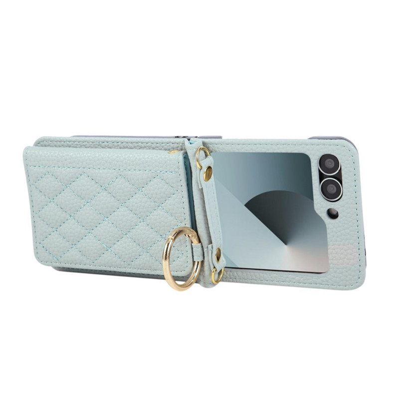 Κάλυμμα Samsung Galaxy Z Flip 7 Fe Καπιτονέ Με Ιμάντα Ώμου