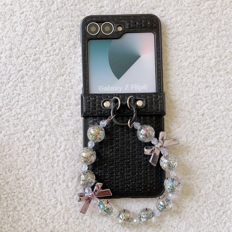 Κάλυμμα Samsung Galaxy Z Flip 7 Fe Λουράκι Καρπού Από Τεχνητό Δέρμα Και Πρωτότυπο