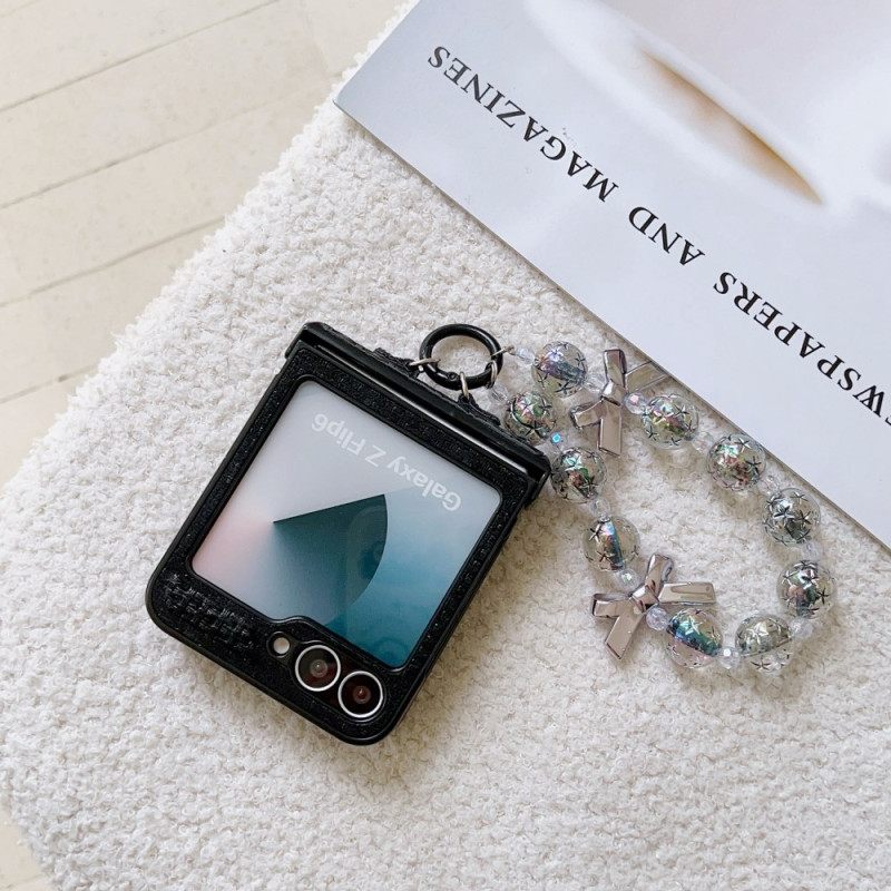 Κάλυμμα Samsung Galaxy Z Flip 7 Fe Λουράκι Καρπού Από Τεχνητό Δέρμα Και Πρωτότυπο