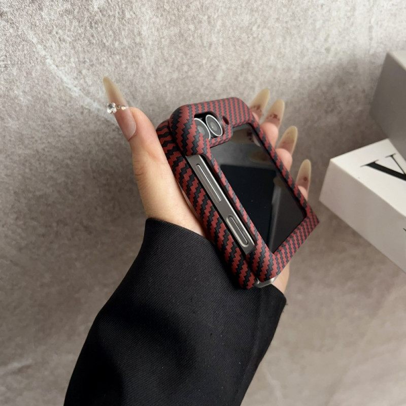 Κάλυμμα Samsung Galaxy Z Flip 7 Fe Μαγνητική Υφή Ινών Άνθρακα