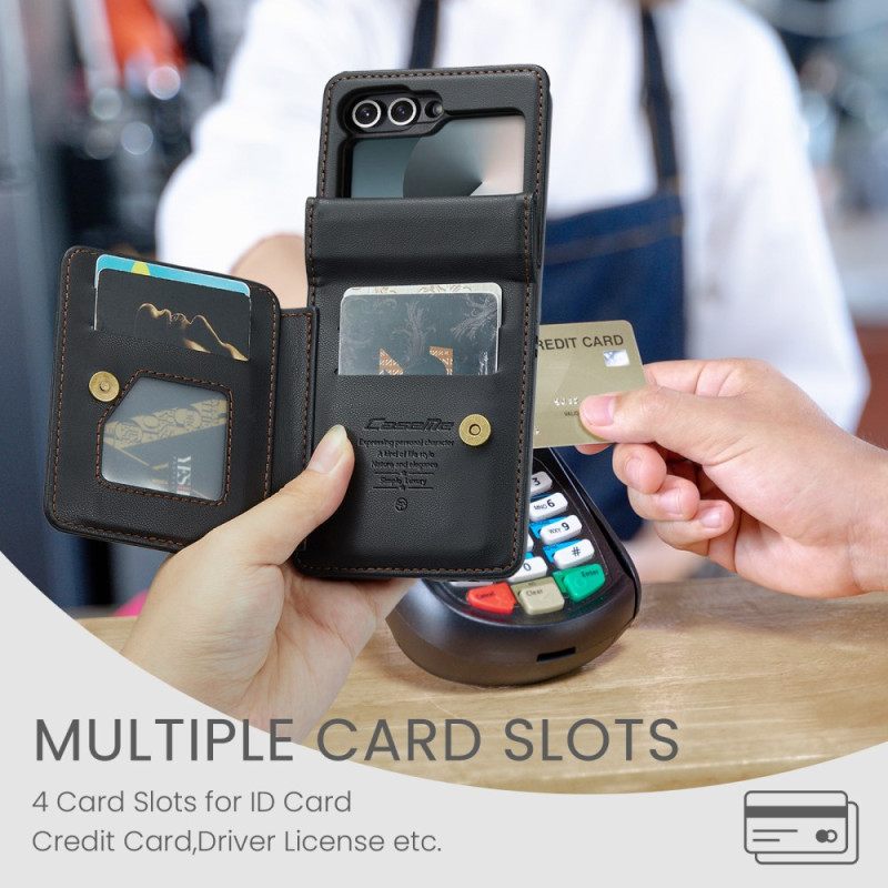 Κάλυμμα Samsung Galaxy Z Flip 7 Fe Προστασία Rfid 5 Υποδοχές Καρτών Σιλικόνης