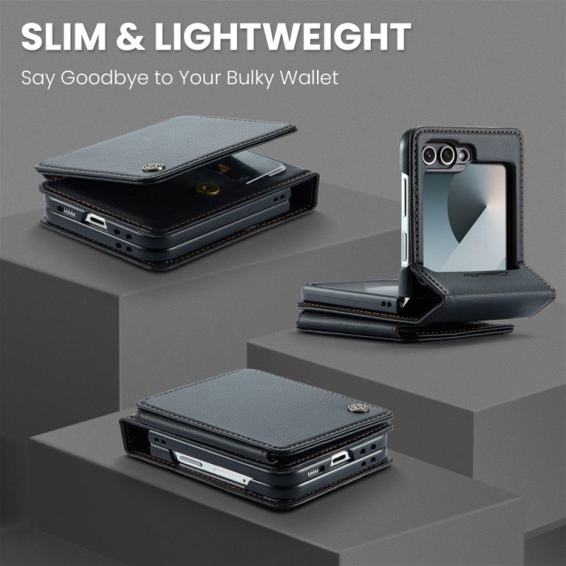 Κάλυμμα Samsung Galaxy Z Flip 7 Fe Προστασία Rfid 5 Υποδοχές Καρτών Σιλικόνης