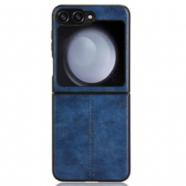 Κάλυμμα Samsung Galaxy Z Flip 7 Fe Ραφή Από Τεχνητό Δέρμα Σιλικόνης