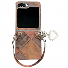 Κάλυμμα Samsung Galaxy Z Flip 7 Fe Σχέδιο Διαμαντιού Με Λουράκι