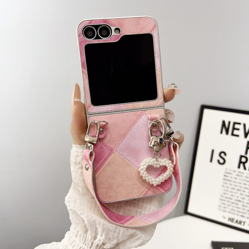 Κάλυμμα Samsung Galaxy Z Flip 7 Fe Σχέδιο Διαμαντιού Με Λουράκι