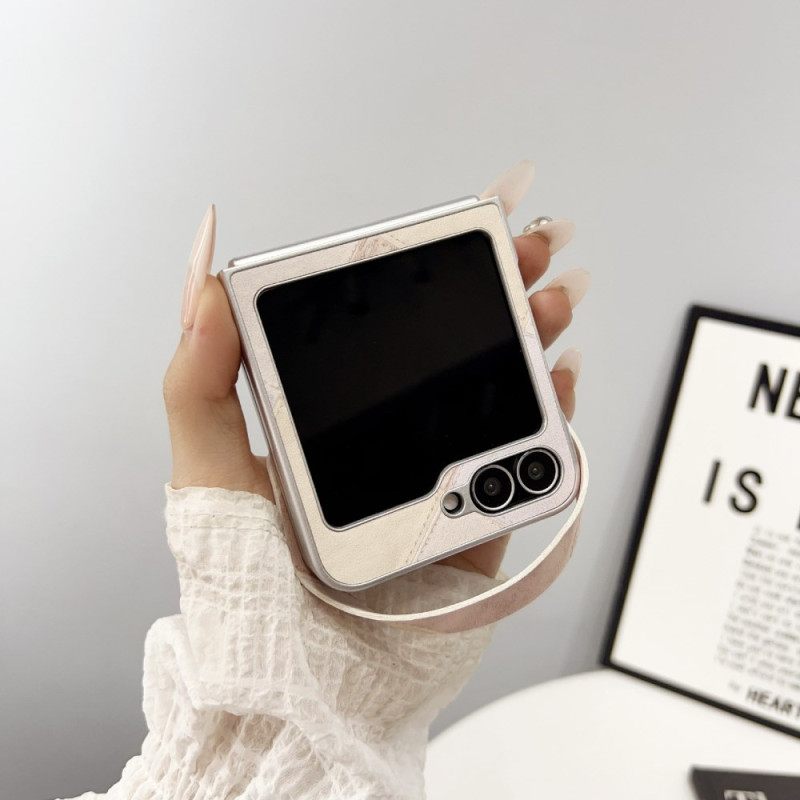 Κάλυμμα Samsung Galaxy Z Flip 7 Fe Σχέδιο Διαμαντιού Με Λουράκι