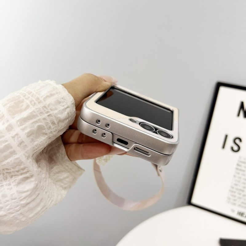 Κάλυμμα Samsung Galaxy Z Flip 7 Fe Σχέδιο Διαμαντιού Με Λουράκι