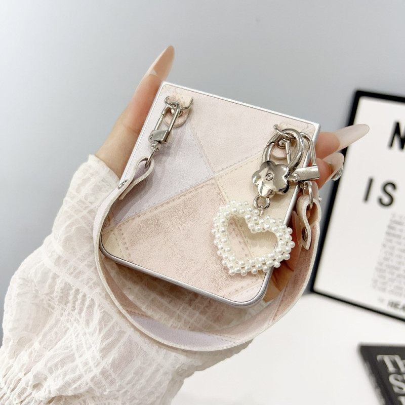 Κάλυμμα Samsung Galaxy Z Flip 7 Fe Σχέδιο Διαμαντιού Με Λουράκι