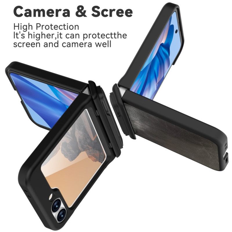 Κάλυμμα Samsung Galaxy Z Flip 7 Fe Θήκες Κινητών Δερμάτινο Εφέ Με Βάση