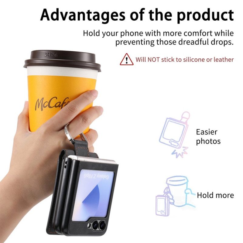 Κάλυμμα Samsung Galaxy Z Flip 7 Fe Θήκες Κινητών Εφέ Σουέτ Με Θήκη Καρτών