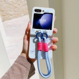 Κάλυμμα Samsung Galaxy Z Flip 7 Fe Θήκες Κινητών Σχέδιο Αρκούδας Και Λουράκι Καρπού