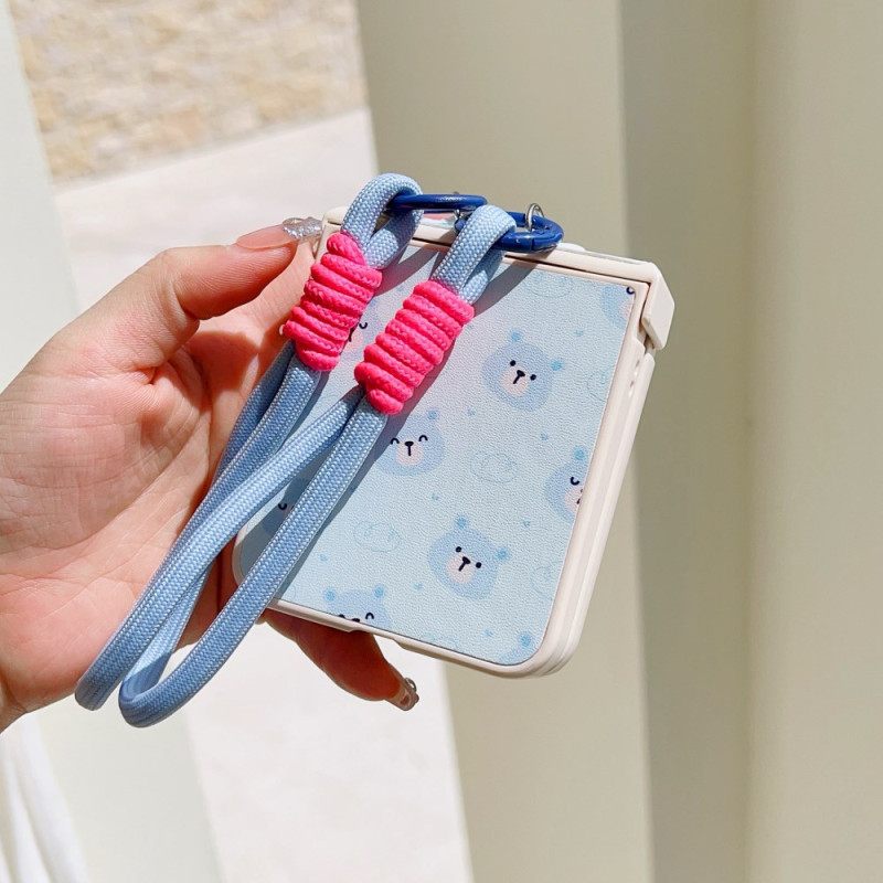 Κάλυμμα Samsung Galaxy Z Flip 7 Fe Θήκες Κινητών Σχέδιο Αρκούδας Και Λουράκι Καρπού