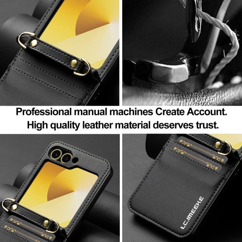 Κάλυμμα Samsung Galaxy Z Flip 7 Fe Θήκες Κινητών Θήκη Κάρτας Και Μακρύ Λουράκι