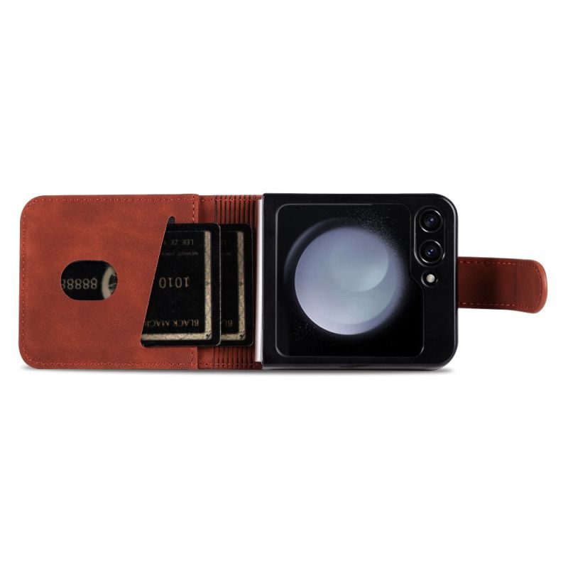 Κάλυμμα Samsung Galaxy Z Flip 7 Fe Θήκες Κινητών Θήκη Καρτών Azns Από Τεχνητό Δέρμα