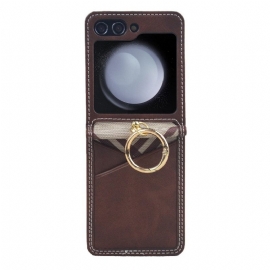 Κάλυμμα Samsung Galaxy Z Flip 7 Fe Θήκη Για Κάρτες Και Μεταλλικό Δαχτυλίδι