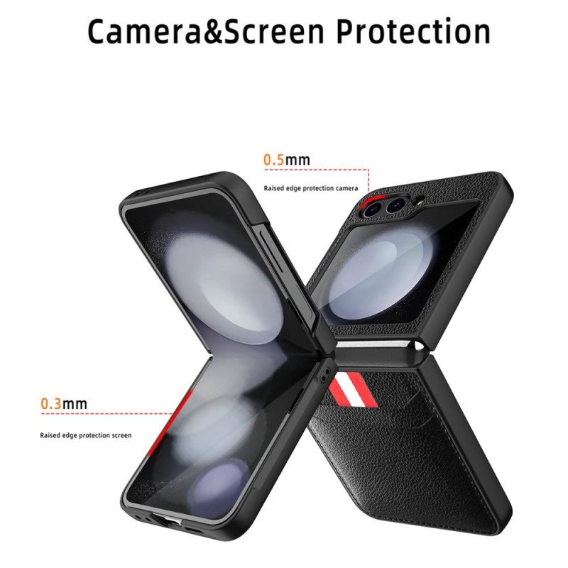 Κάλυμμα Samsung Galaxy Z Flip 7 Fe Θήκη Για Κάρτες Με Υφή Lychee