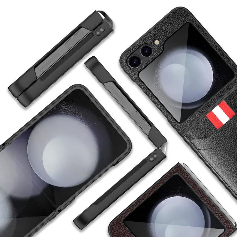 Κάλυμμα Samsung Galaxy Z Flip 7 Fe Θήκη Για Κάρτες Με Υφή Lychee