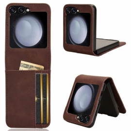 Κάλυμμα Samsung Galaxy Z Flip 7 Fe Θήκη Καρτών Σε Στυλ Δέρματος Σιλικόνης