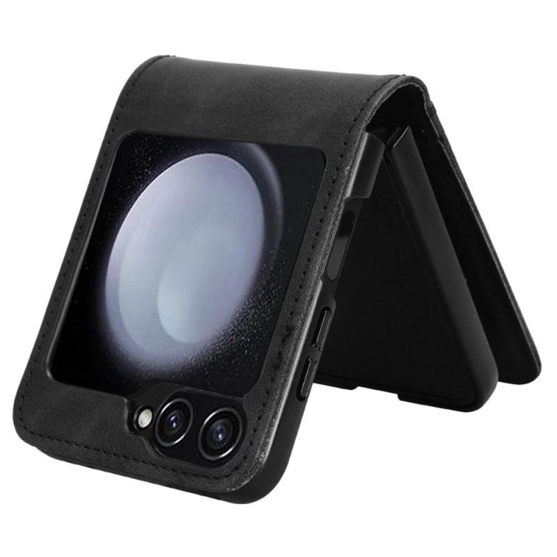 Κάλυμμα Samsung Galaxy Z Flip 7 Fe Θήκη Καρτών Σε Στυλ Δέρματος Σιλικόνης