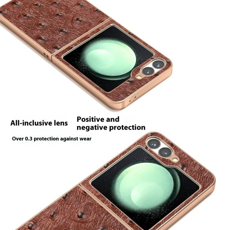 Κάλυμμα Samsung Galaxy Z Flip 7 Fe Υφή Στρουθοκαμήλου Σιλικόνης