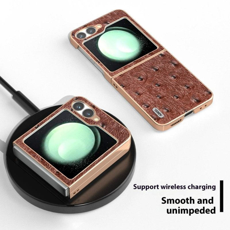 Κάλυμμα Samsung Galaxy Z Flip 7 Fe Υφή Στρουθοκαμήλου Σιλικόνης