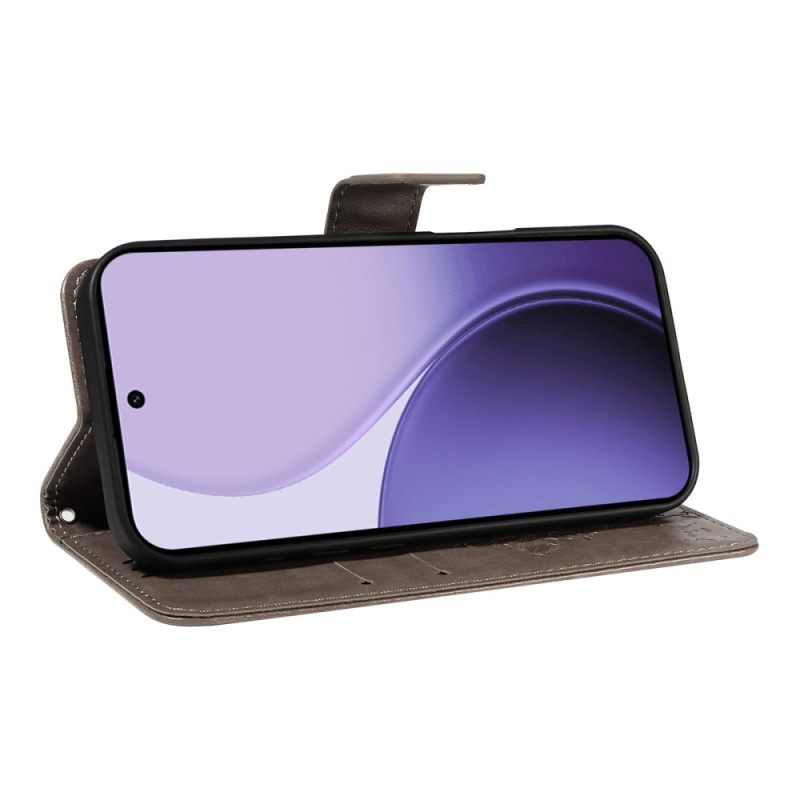 Δερματινη Θηκη Oppo Reno 14f 5g Δέντρο Και Γάτα Σιλικόνης