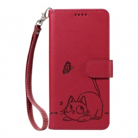 Δερματινη Θηκη Oppo Reno 14f 5g Γάτα Σιλικόνης