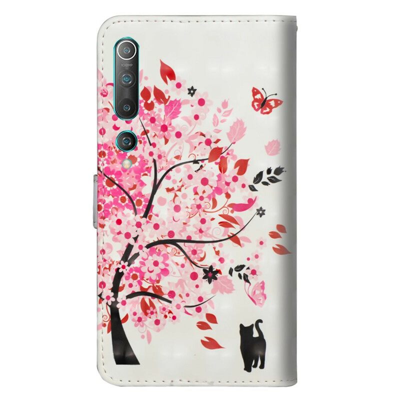 Κάλυμμα Xiaomi Mi 10 / 10 Pro Ροζ Δέντρο Και Μαύρη Γάτα