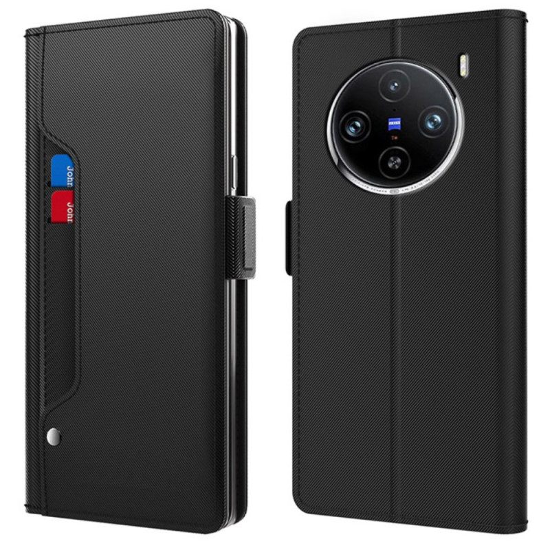 Δερματινη Θηκη Vivo X100 Pro Αφαιρούμενος Καθρέφτης Και Θήκη Κάρτας