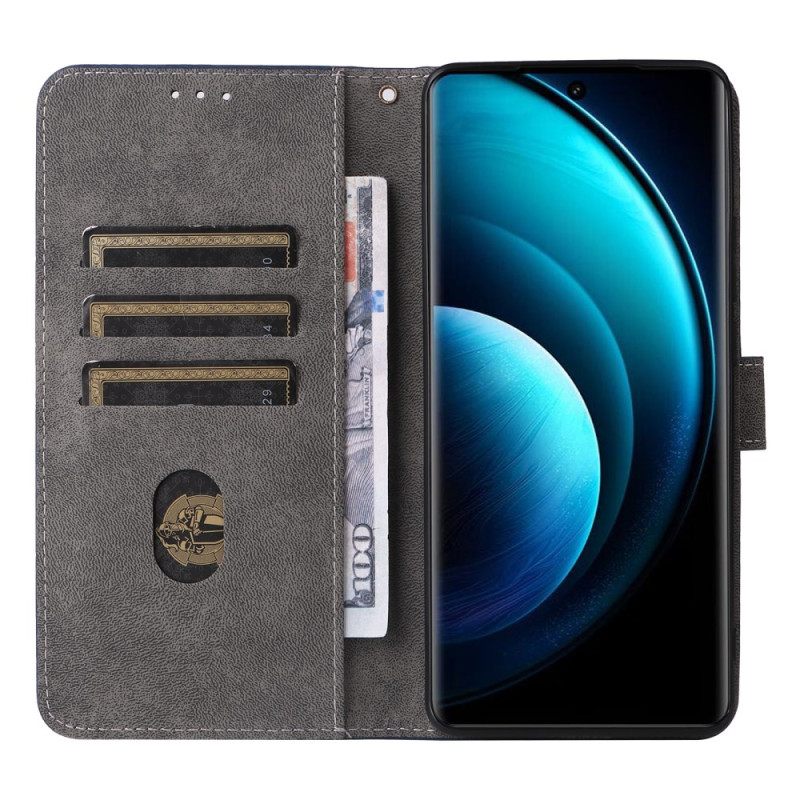 Δερματινη Θηκη Vivo X100 Pro Λουράκι Με Εφέ Σουέτ