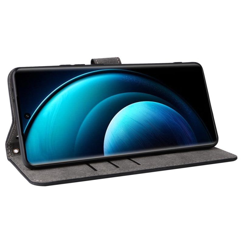 Δερματινη Θηκη Vivo X100 Pro Λουράκι Με Εφέ Σουέτ