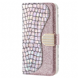 δερματινη θηκη Samsung Galaxy S23 5G Crocodile Diamonds