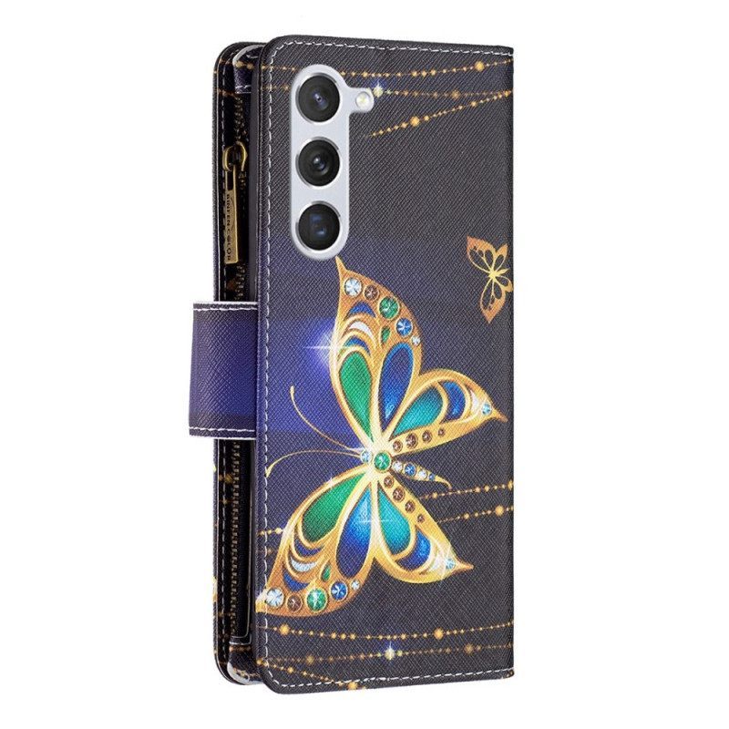 δερματινη θηκη Samsung Galaxy S23 5G πορτοφολι Πορτοφόλι Πεταλούδων